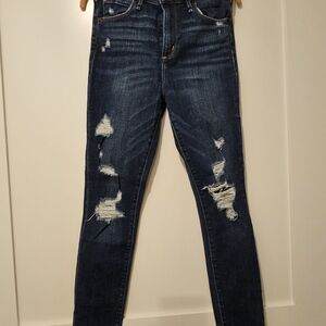 Abercrombie & Fitch Dark Blue Distressed Skinny Jeans